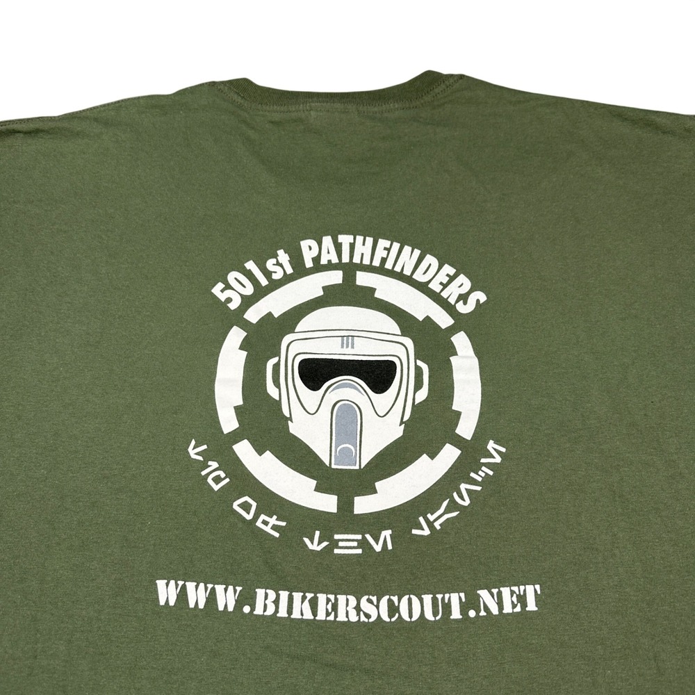 501st Pathfinders Star Wars Biker Scout T-Shirt Mens‎ XL Olive Green Graphic